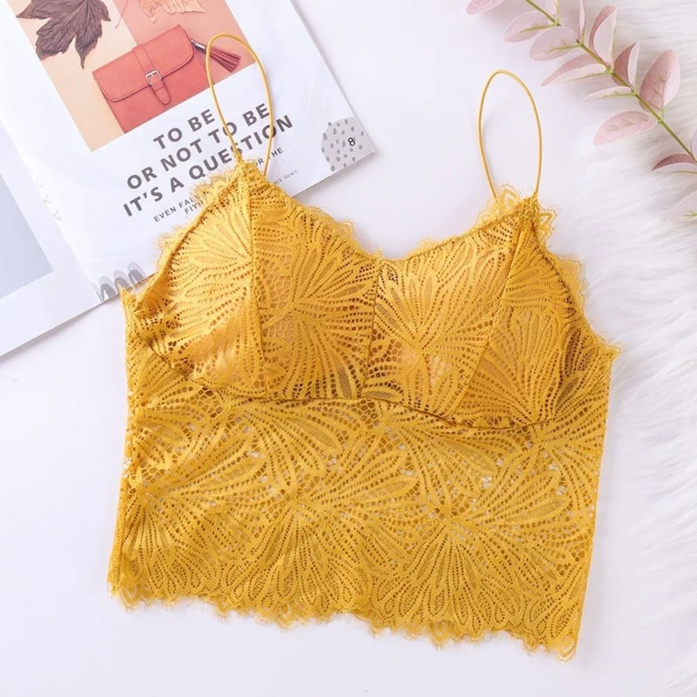 Lace Crop Top Sleeveless Sexy Bralette Summer Tank With Zipper Back 8
