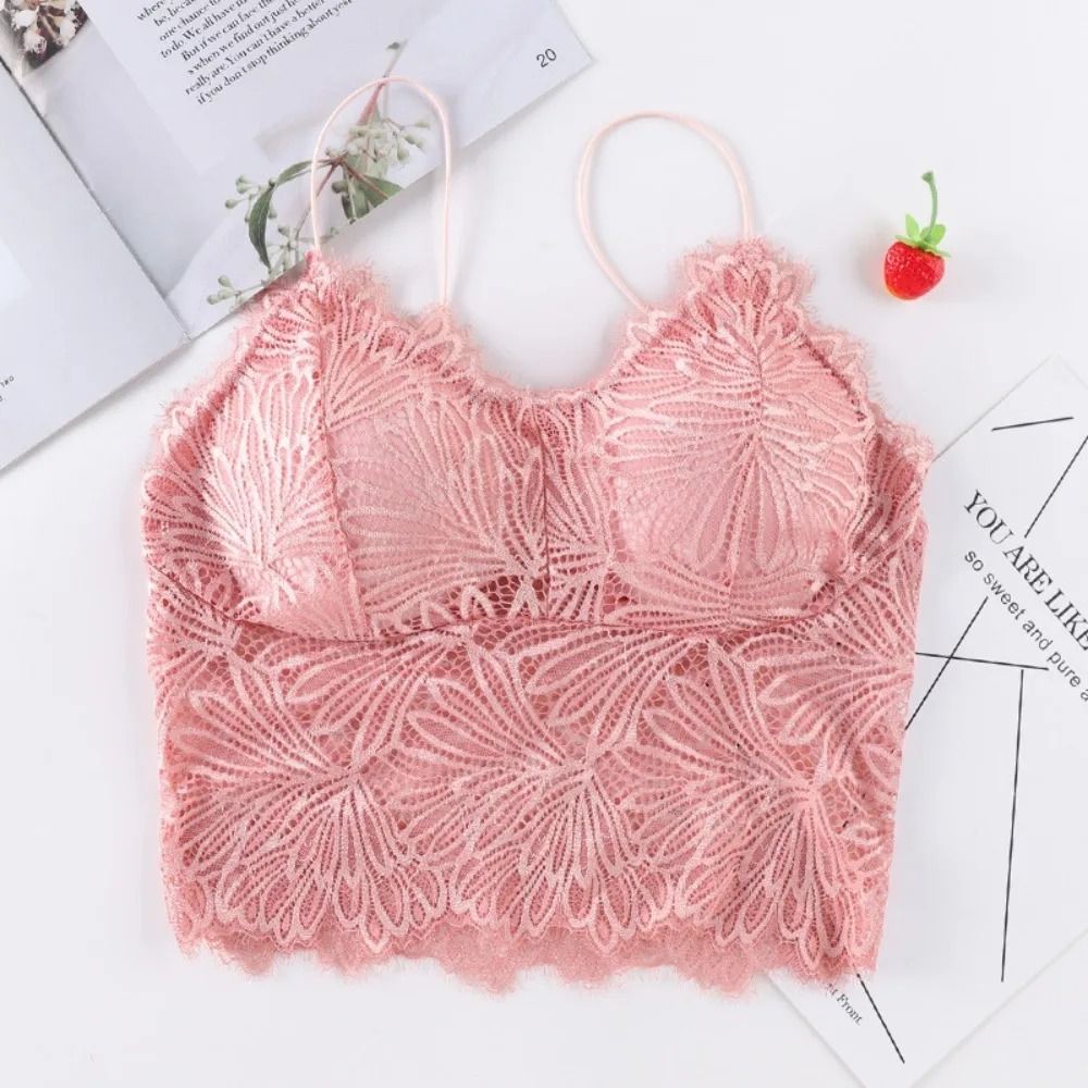 Lace Crop Top Sleeveless Sexy Bralette Summer Tank With Zipper Back 6