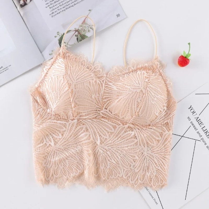 Lace Crop Top Sleeveless Sexy Bralette Summer Tank With Zipper Back 5
