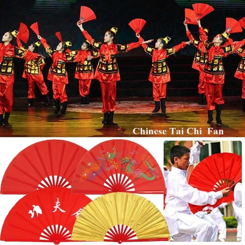 Kung Fu Folding Dance Fan Chinese Tai Chi Stage Performance Hand Fan 13