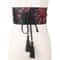 Japanese Kimono Bow Belt Floral Satin Corset Waistband For Women 5