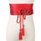 Japanese Kimono Bow Belt Floral Satin Corset Waistband For Women 2