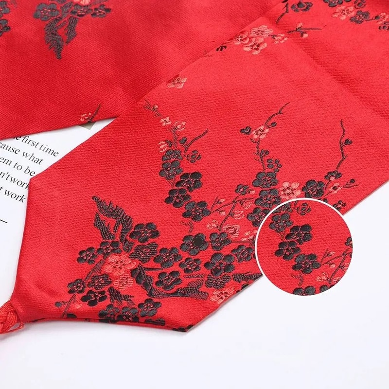 Japanese Kimono Bow Belt Floral Satin Corset Waistband For Women 8