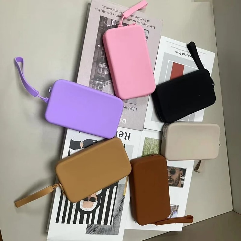 Silicone Wallet Pouch Compact Coin Purse Multi Function Storage Bag 8