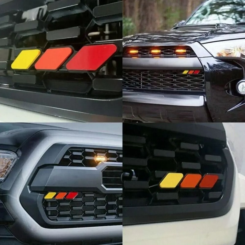Toyota Tricolor Grille Badge Emblem Front Grille Decorative Accessory 9