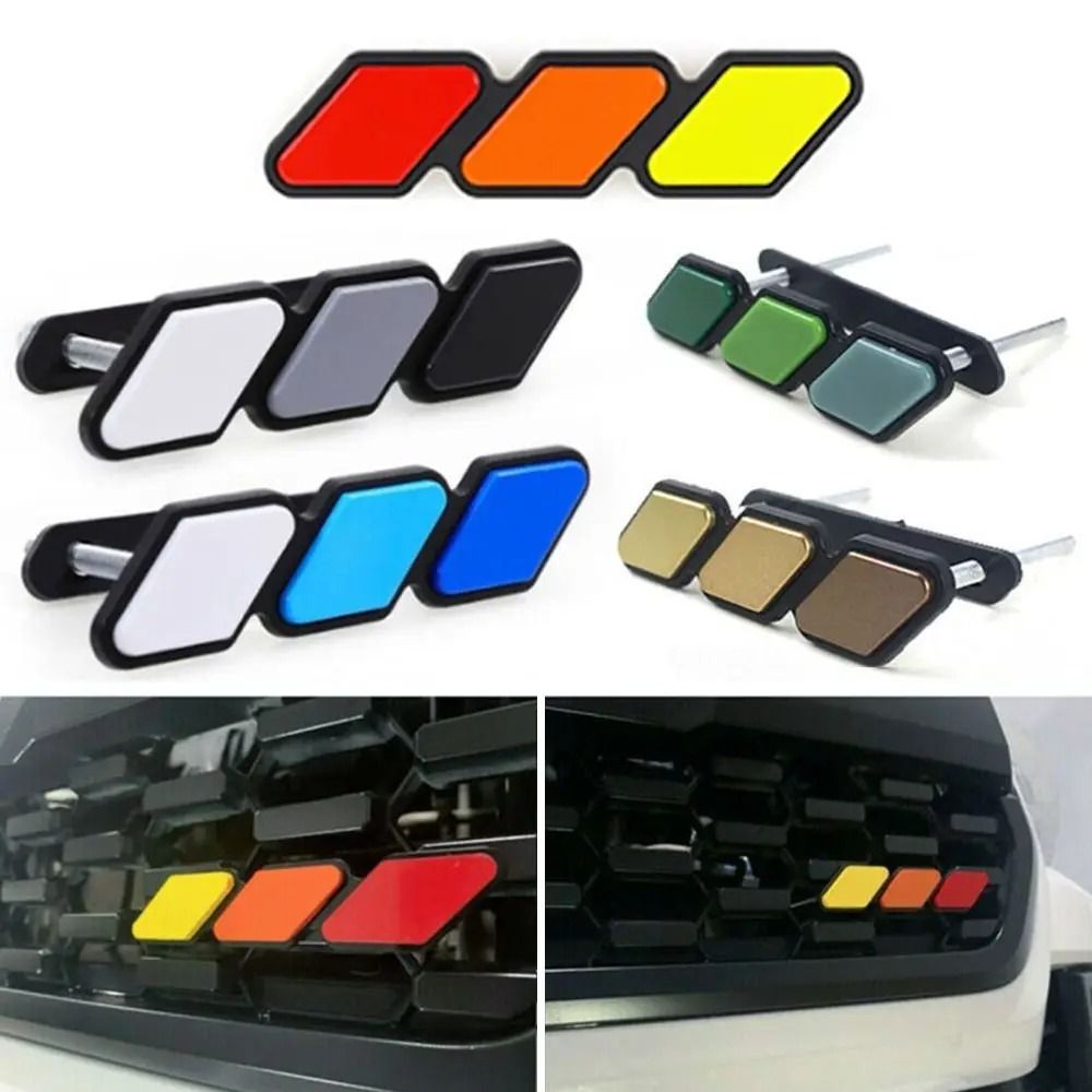 Toyota Tricolor Grille Badge Emblem Front Grille Decorative Accessory 8