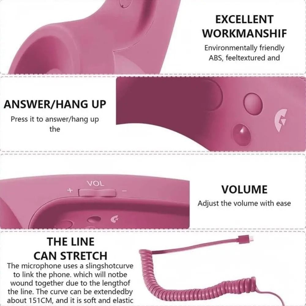 Type C Phone Handset Receiver Retro Telephone Style With Microphone 10