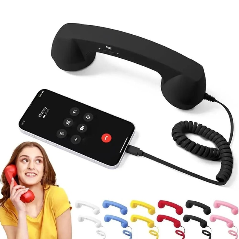 Type C Phone Handset Receiver Retro Telephone Style With Microphone 9