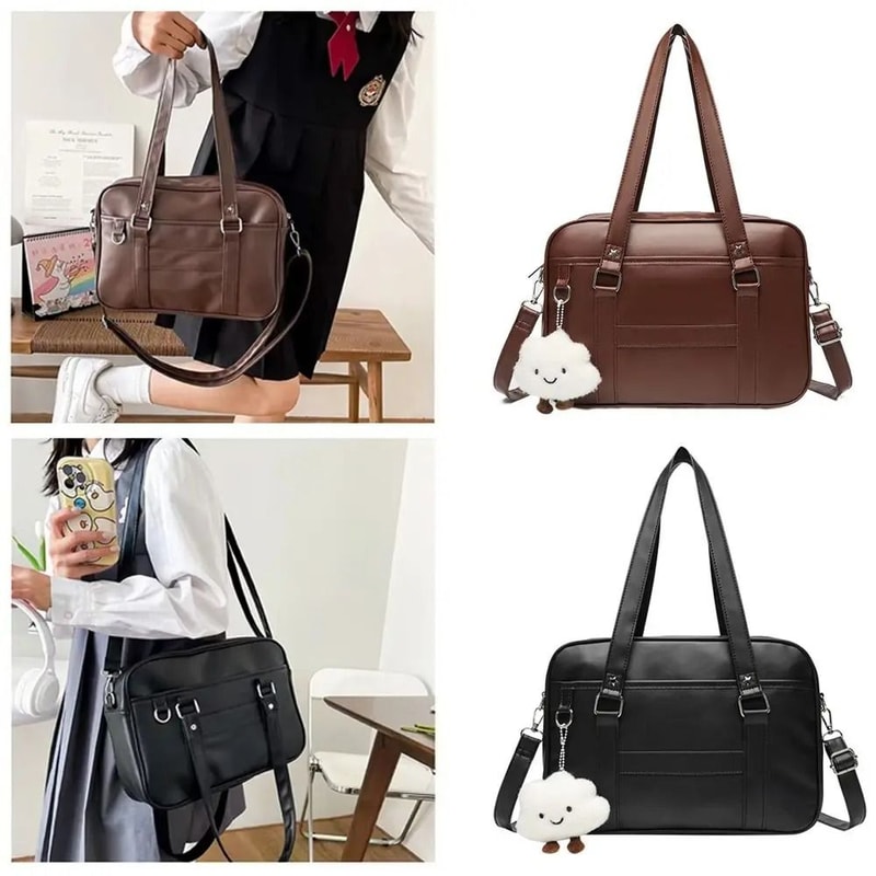JK Handbag PU Leather Shoulder Bag Crossbody Student Style 0