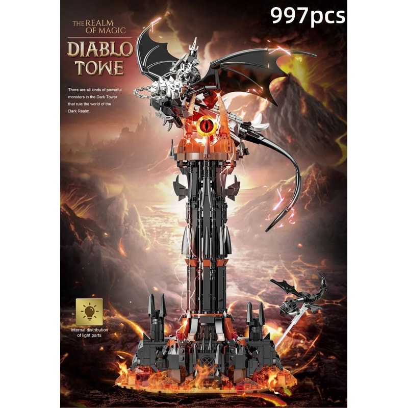 Fantasy Castle Building Blocks Fortress Tower Model Kit Creative Brick Set 5