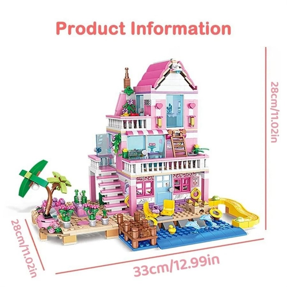City Villa Building Blocks Street View DIY House Brick Toy Set 1