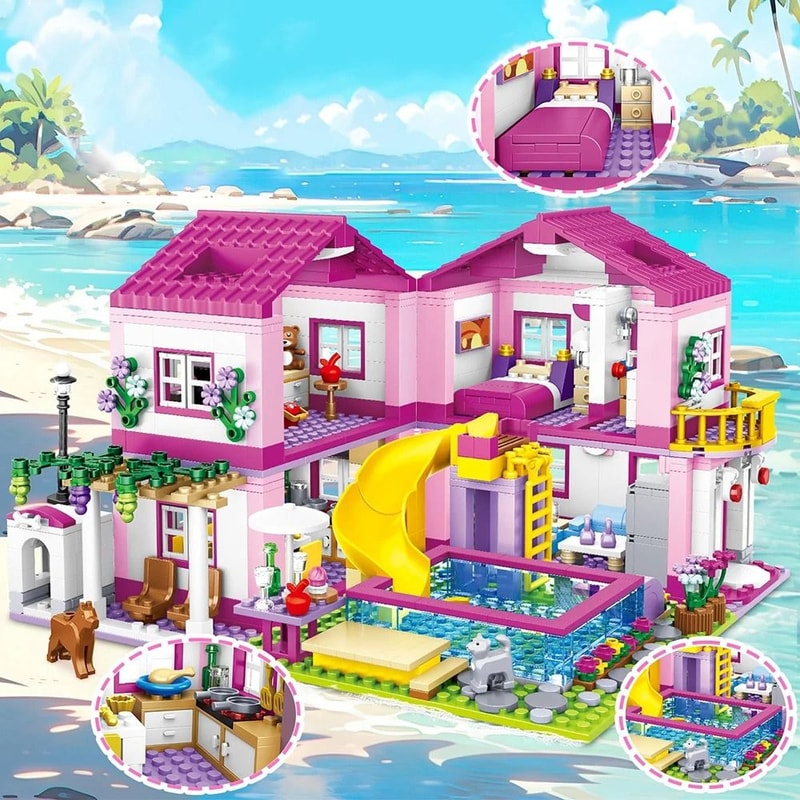 City Street View Villa Castle Building Blocks DIY House Brick Set 3
