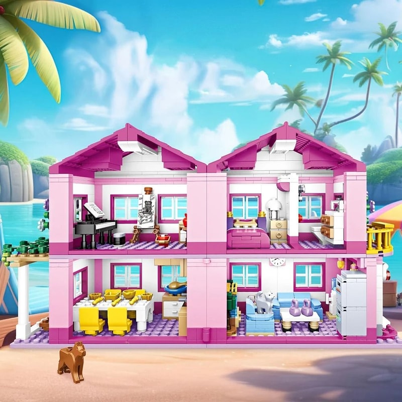 City Street View Villa Castle Building Blocks DIY House Brick Set 4