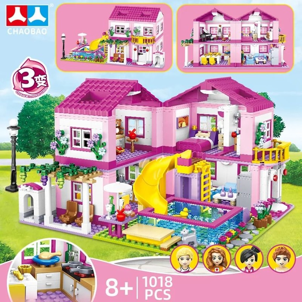 City Street View Villa Castle Building Blocks DIY House Brick Set 6