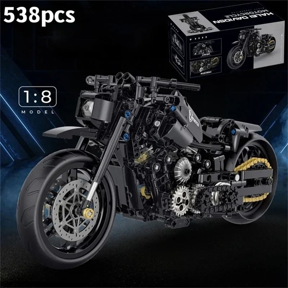 Motorcycle Building Blocks Technical MOC Model DIY Construction Kit 4