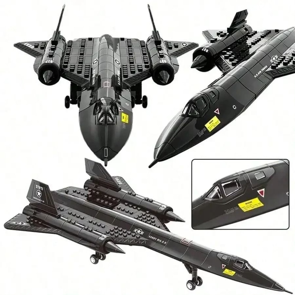 SR71 Spy Plane Building Blocks Military Aircraft Model Kit 4