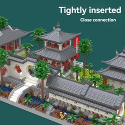 chinese garden micro building blocks set led suzhou architecture model