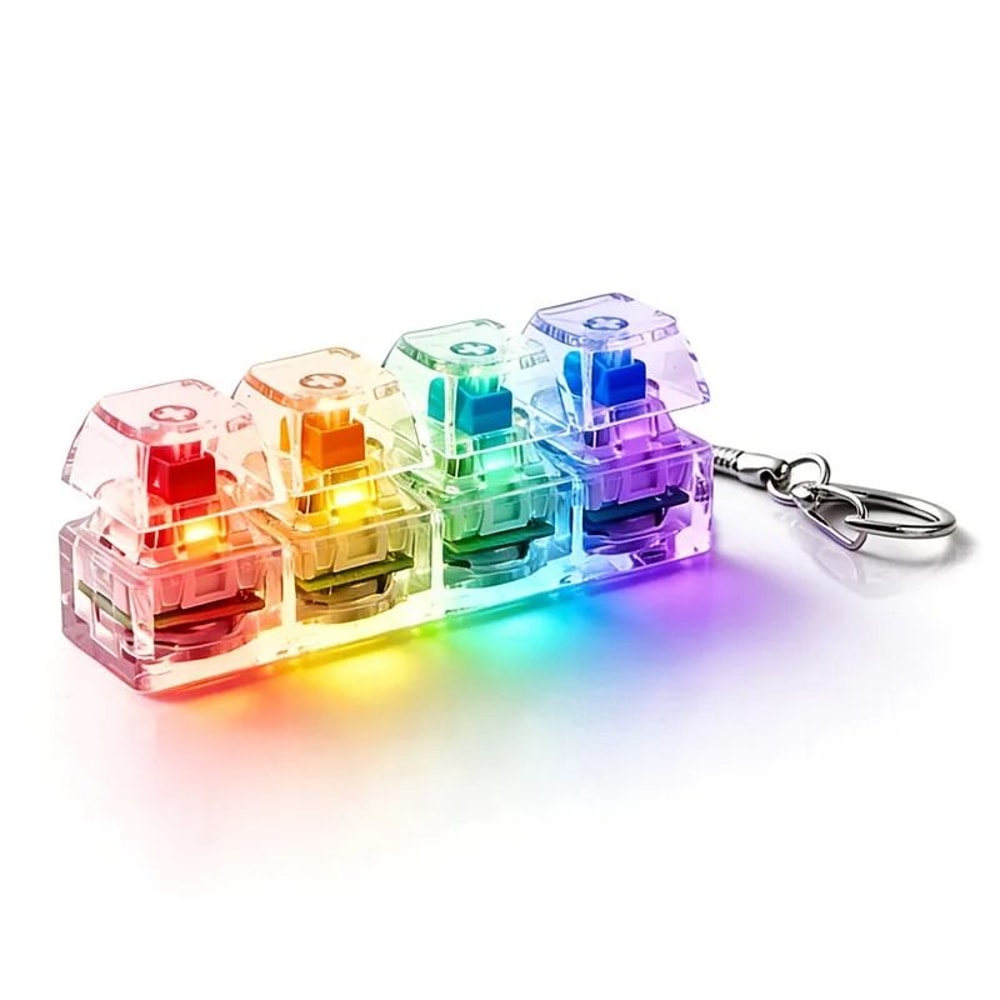 RGB Keyboard Fidget Toy Keychain Mini Clicker Stress Relief Gadget 1