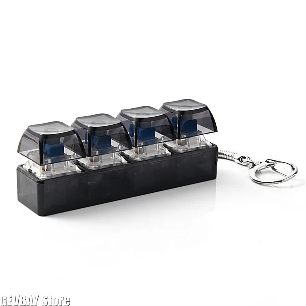 RGB Keyboard Fidget Toy Keychain Mini Clicker Stress Relief Gadget 4