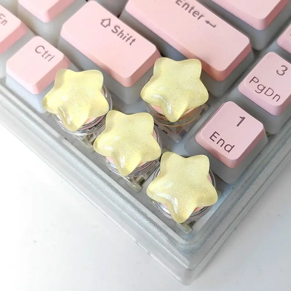 Cute Star Anime Keycaps Set Translucent Mechanical Keyboard Caps 0