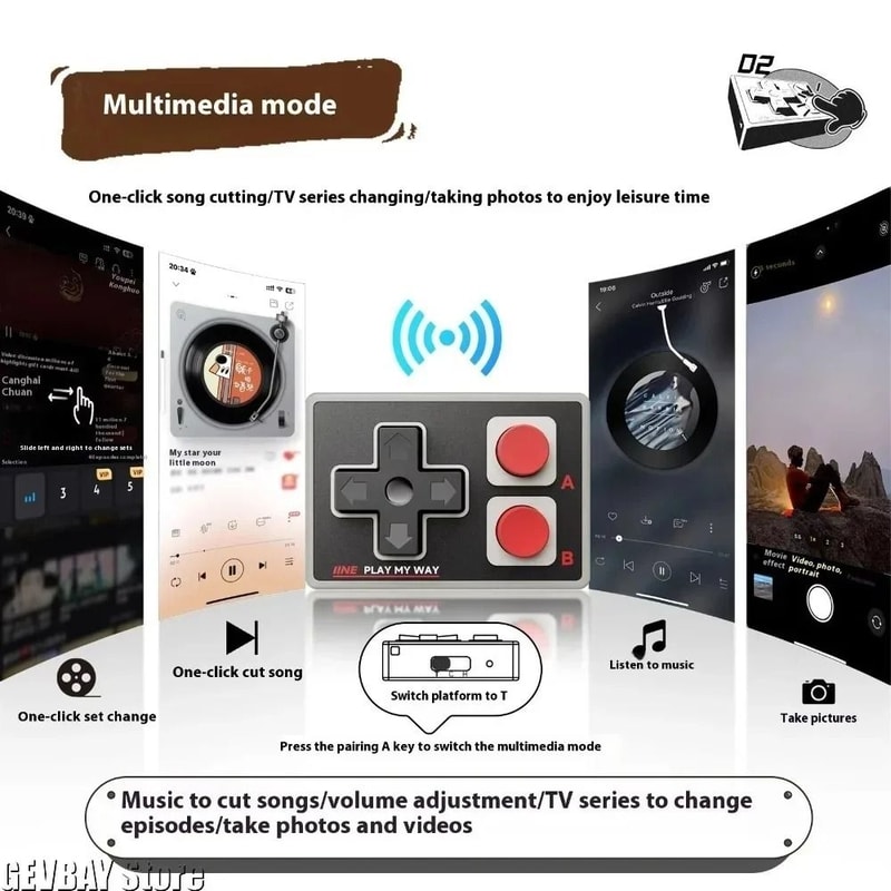 Mini Bluetooth Game Controller Portable Mobile Gamepad Remote 3