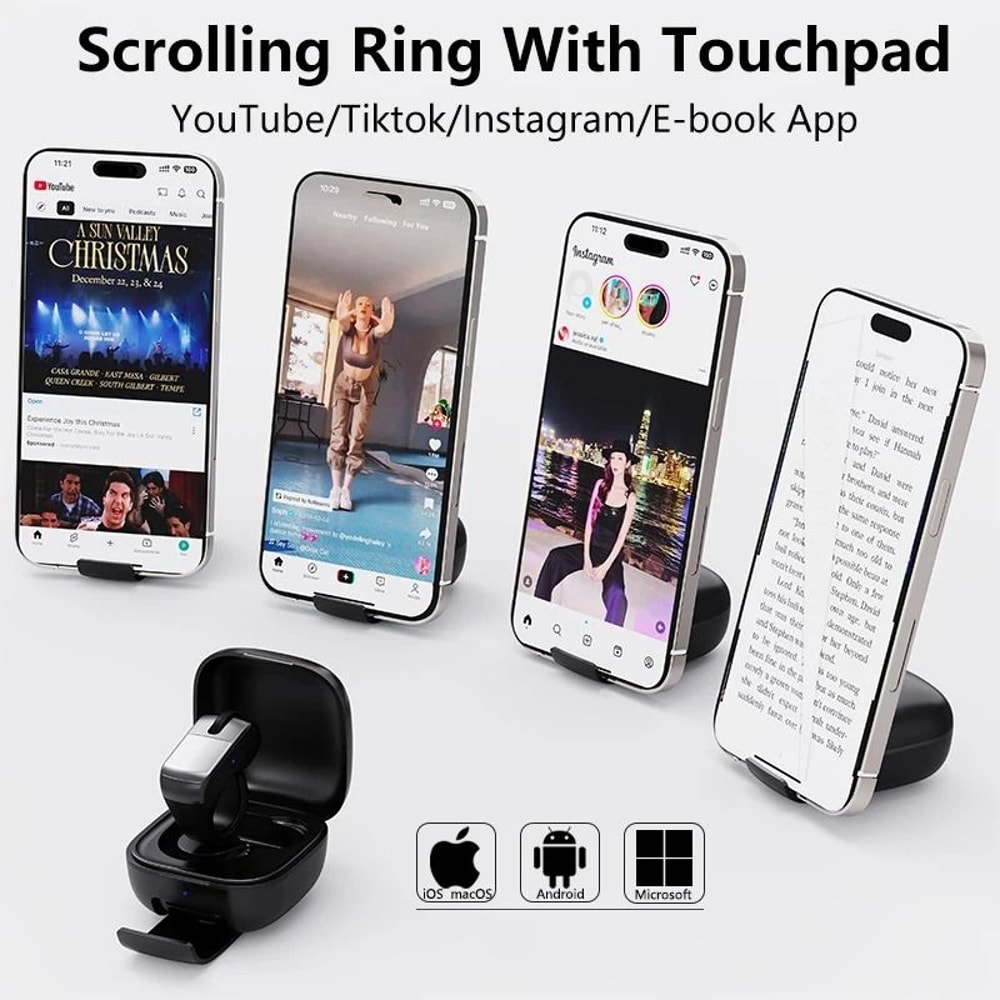 Mini Bluetooth Ring Mouse Rechargeable Wireless Remote Control For Phone And PC 4
