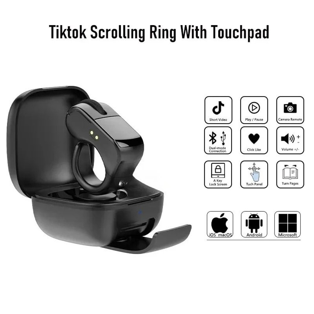 Mini Bluetooth Ring Mouse Rechargeable Wireless Remote Control For Phone And PC 7