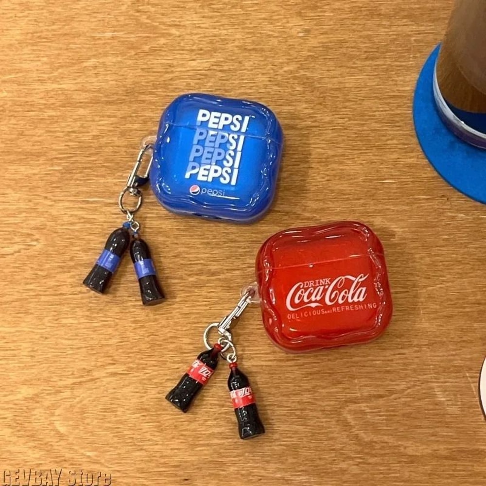 Cute Bottle Style AirPods Case Cover With Keychain Protective Silicone Case 0
