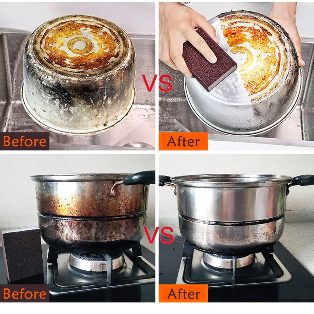 Magic Melamine Sponge Brush Heavy Duty Kitchen Cleaning Scrubber 4