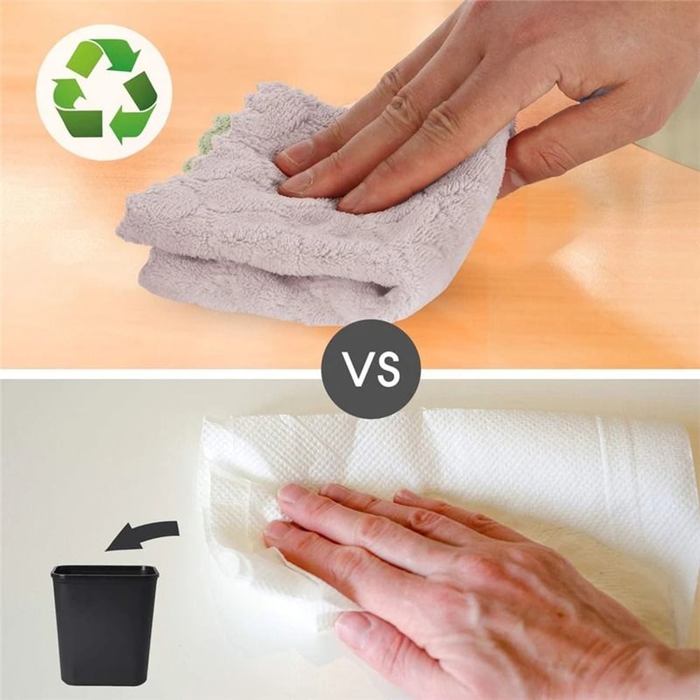 10PCS Coral Velvet Kitchen Dish Towels Super Absorbent Quick Dry Cloth Set 5
