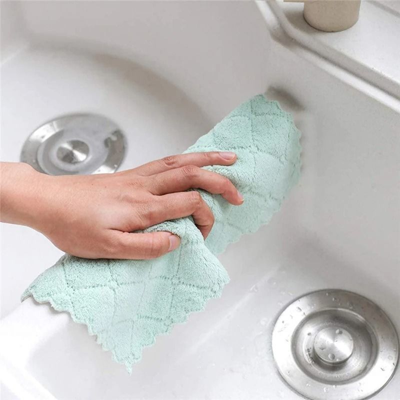10PCS Coral Velvet Kitchen Dish Towels Super Absorbent Quick Dry Cloth Set 6