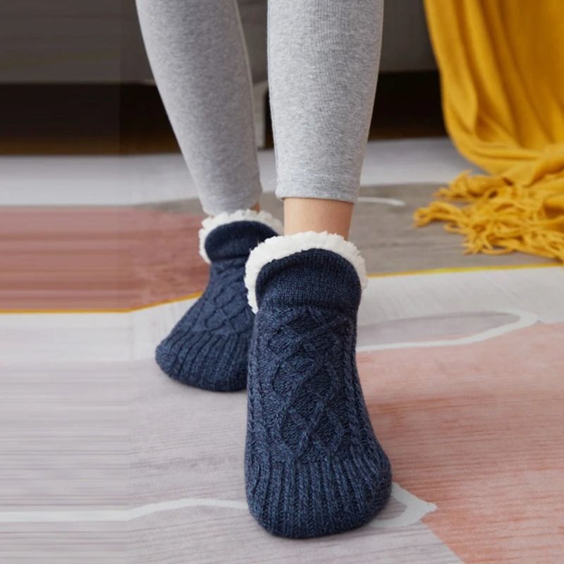 Mens Thermal Slipper Socks Non Slip Grip Warm Fuzzy Indoor House Socks 6
