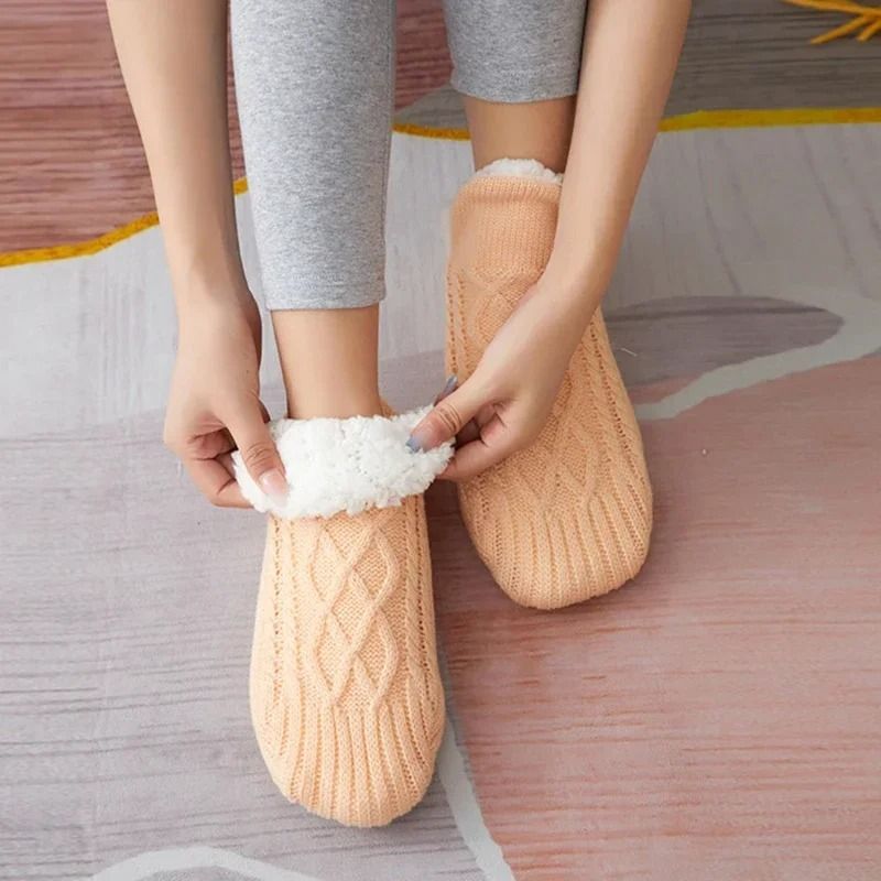Mens Thermal Slipper Socks Non Slip Warm Fuzzy Indoor House Socks 5