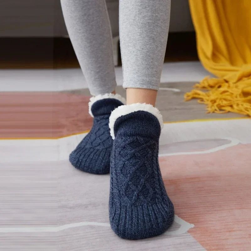 Mens Thermal Slipper Socks Non Slip Warm Fuzzy Indoor House Socks 2