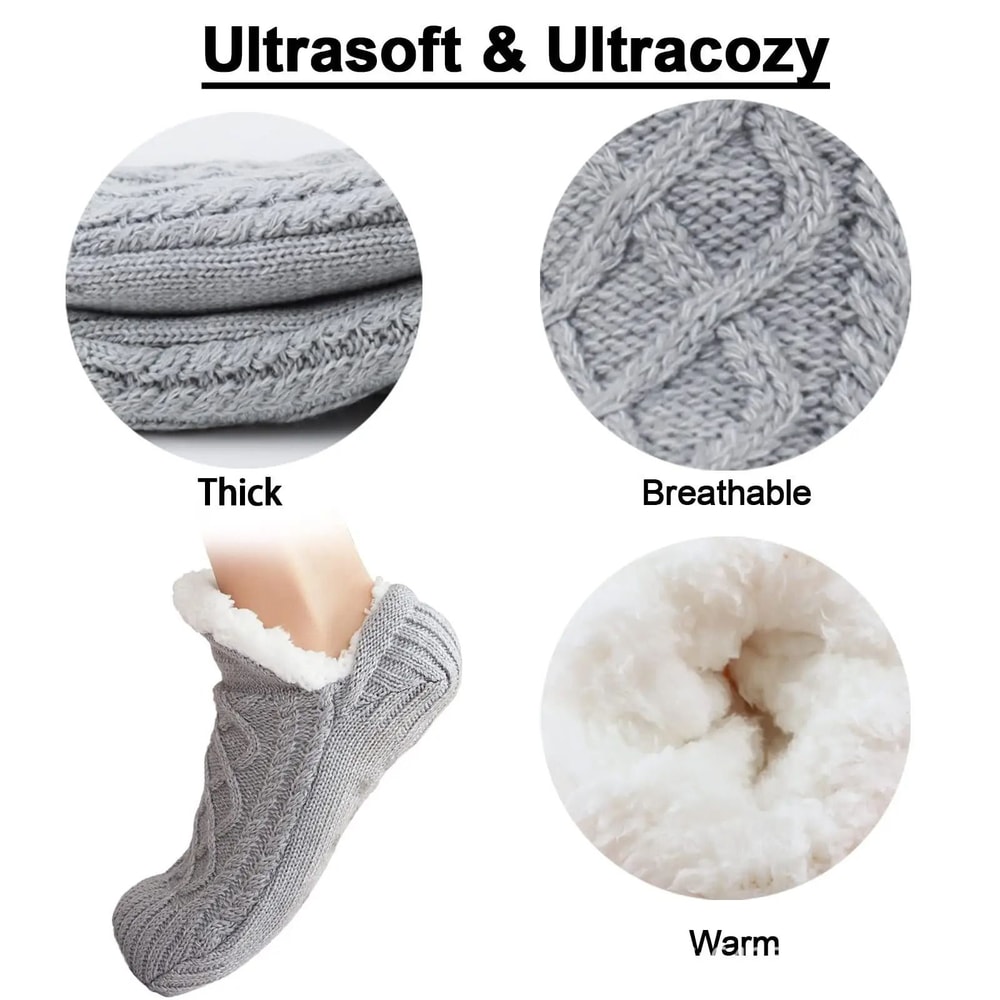 Mens Thermal Slipper Socks Non Slip Warm Fuzzy Indoor House Socks 8
