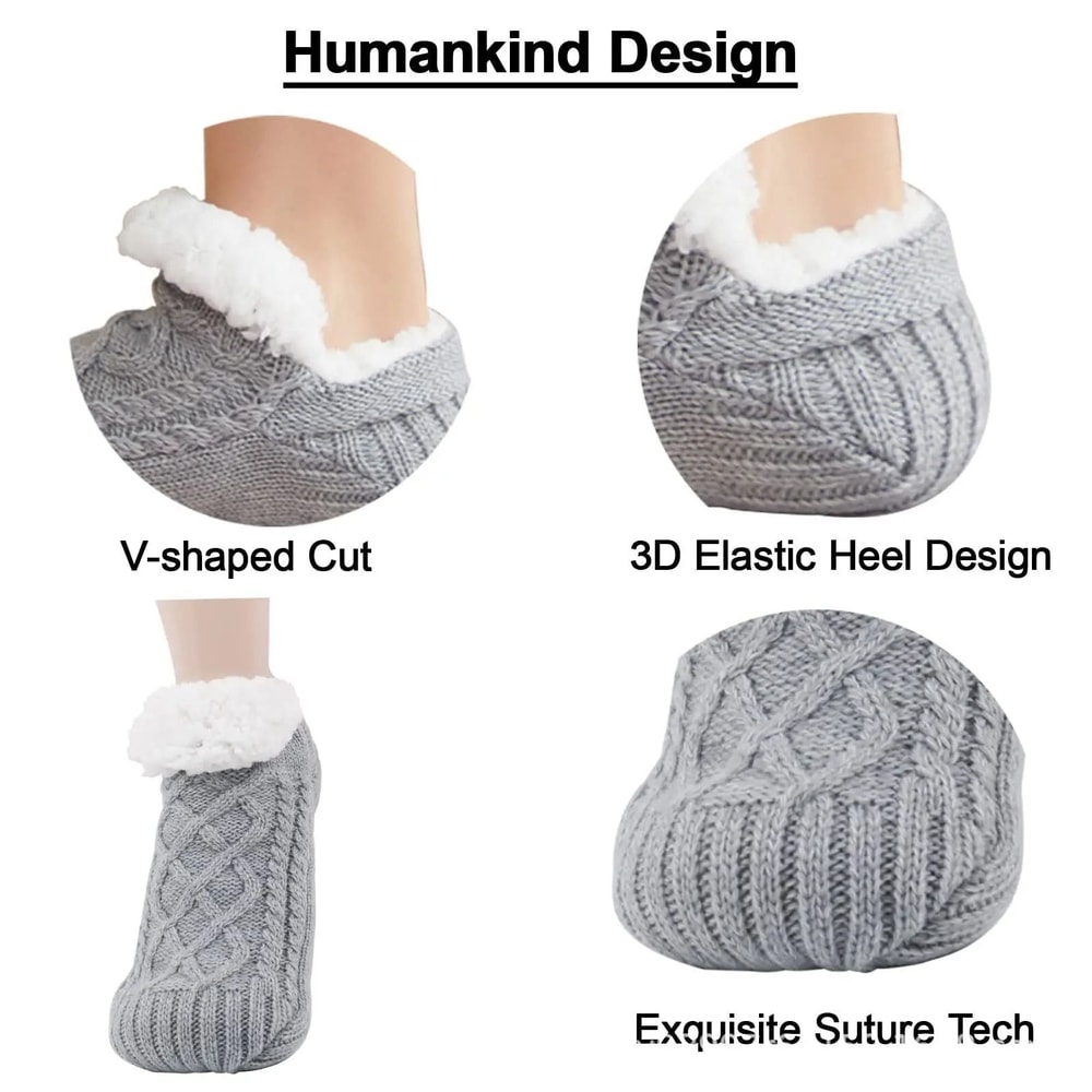 Mens Thermal Slipper Socks Non Slip Warm Fuzzy Indoor House Socks 9