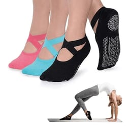 womens non slip pilates grip socks breathable yoga barre fitness socks