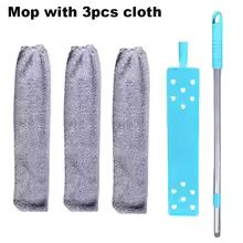 Long Handle Dust Mop Extendable Floor And Ceiling Cleaning Tool With Microfiber Pads 6