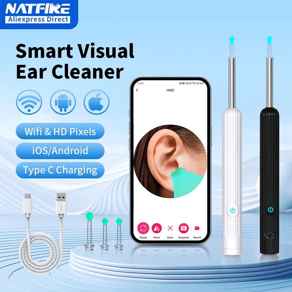 Smart Ear Cleaner With Camera USB C Rechargeable Visual Ear Wax Removal Tool 0
