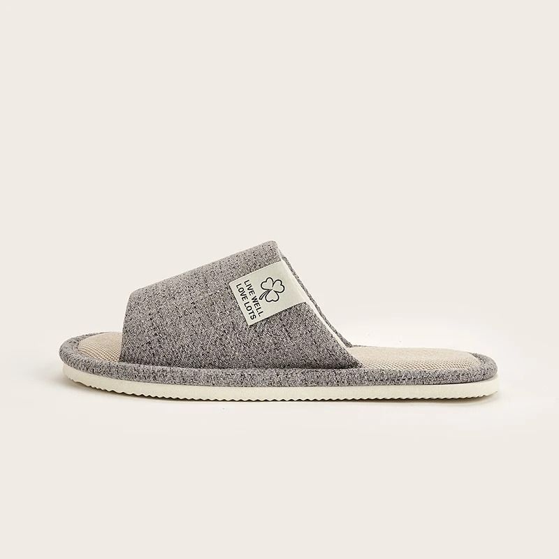 Breathable Linen Open Toe House Slippers Comfortable Indoor Summer Shoes 7