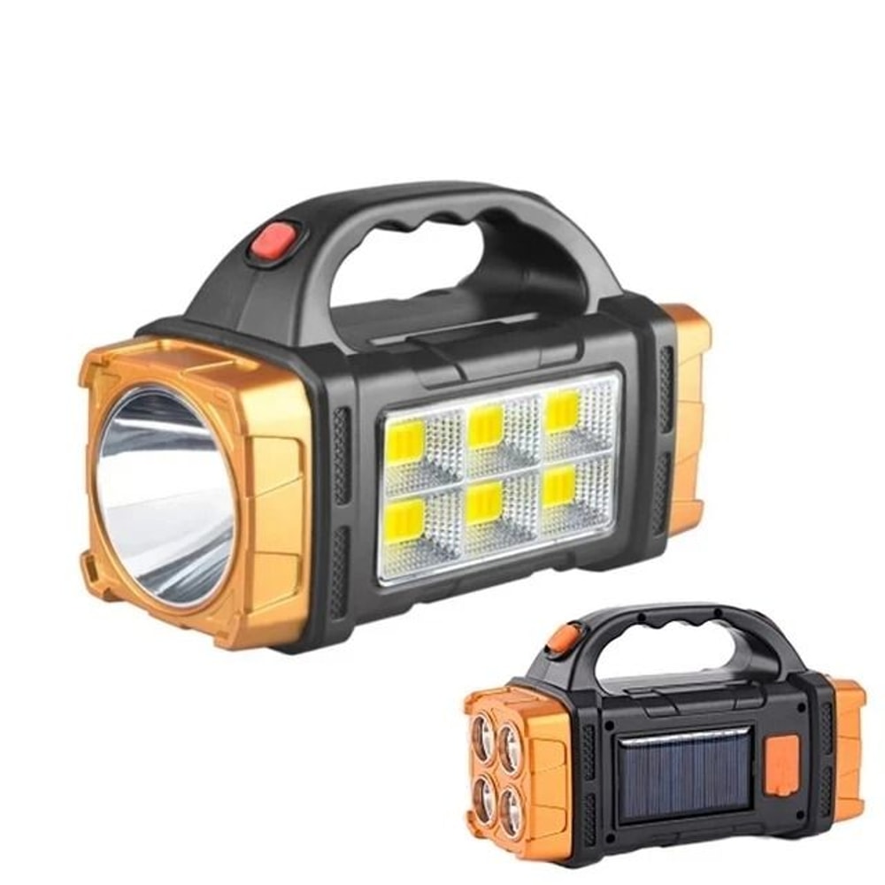 Rechargeable LED Flashlight Solar Camping Light USB Power Bank Work Lamp 5