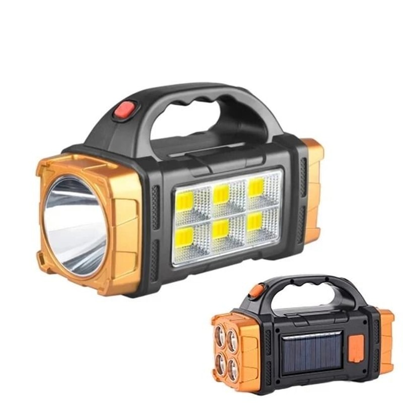 Rechargeable LED Flashlight Solar Camping Light USB Power Bank Work Lamp 5