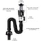 Flexible Anti Odor Drain Pipe Kitchen Sink Anti Clogging Drain Hose Set 5