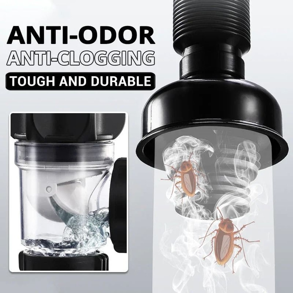 Flexible Anti Odor Drain Pipe Kitchen Sink Anti Clogging Drain Hose Set 7