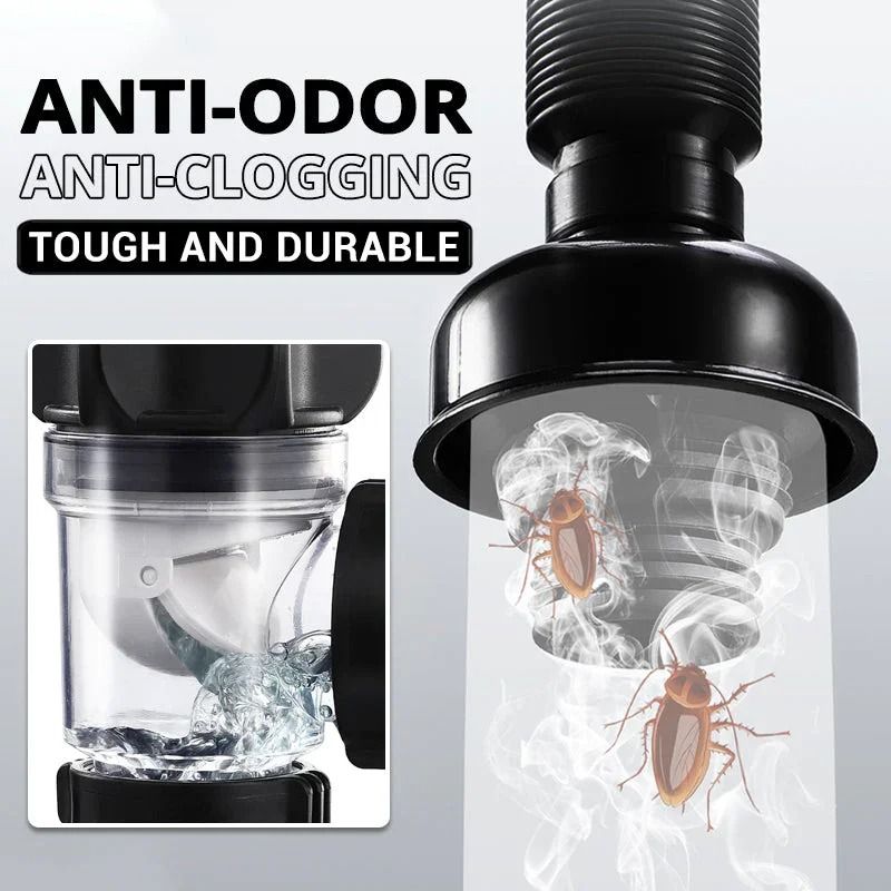 Flexible Anti Odor Drain Pipe Kitchen Sink Anti Clogging Drain Hose Set 7