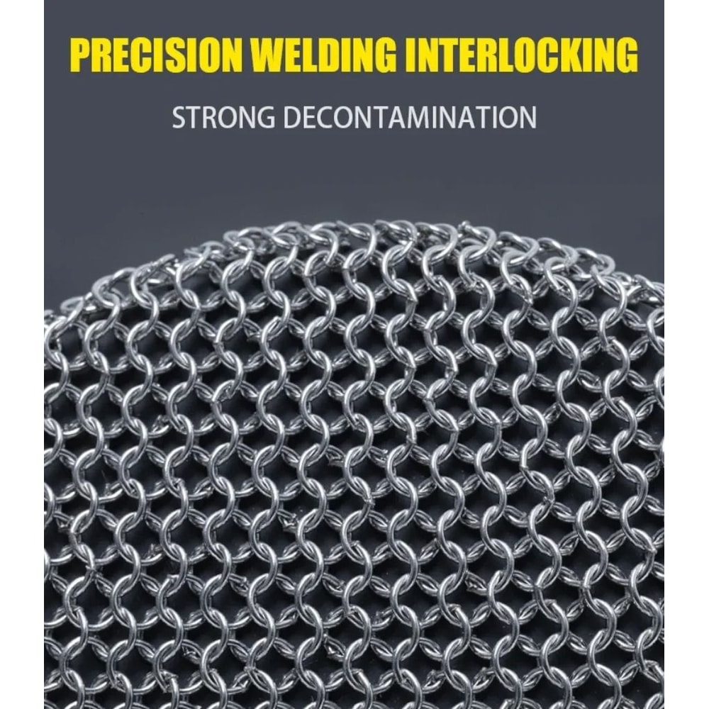 Stainless Steel Cast Iron Cleaner Chainmail Scrubber For Pots And Pans 4