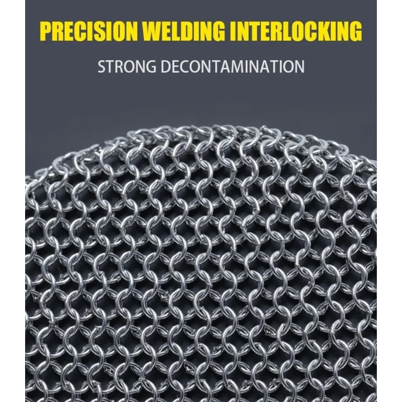 Stainless Steel Cast Iron Cleaner Chainmail Scrubber For Pots And Pans 4