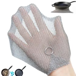 stainless steel cast iron cleaner chainmail scrubber for pots and pans