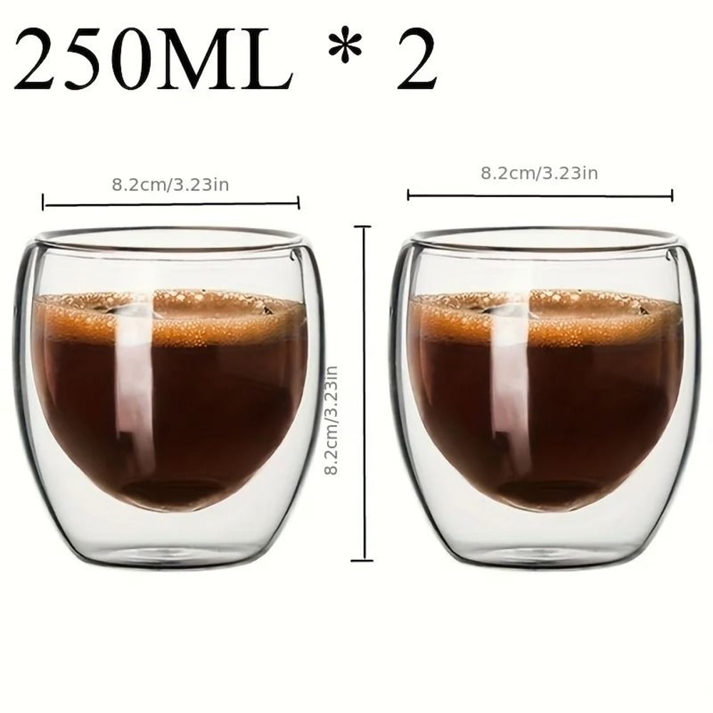 Double Wall Glass Cup Insulated Transparent Espresso Coffee And Tea Mug 1