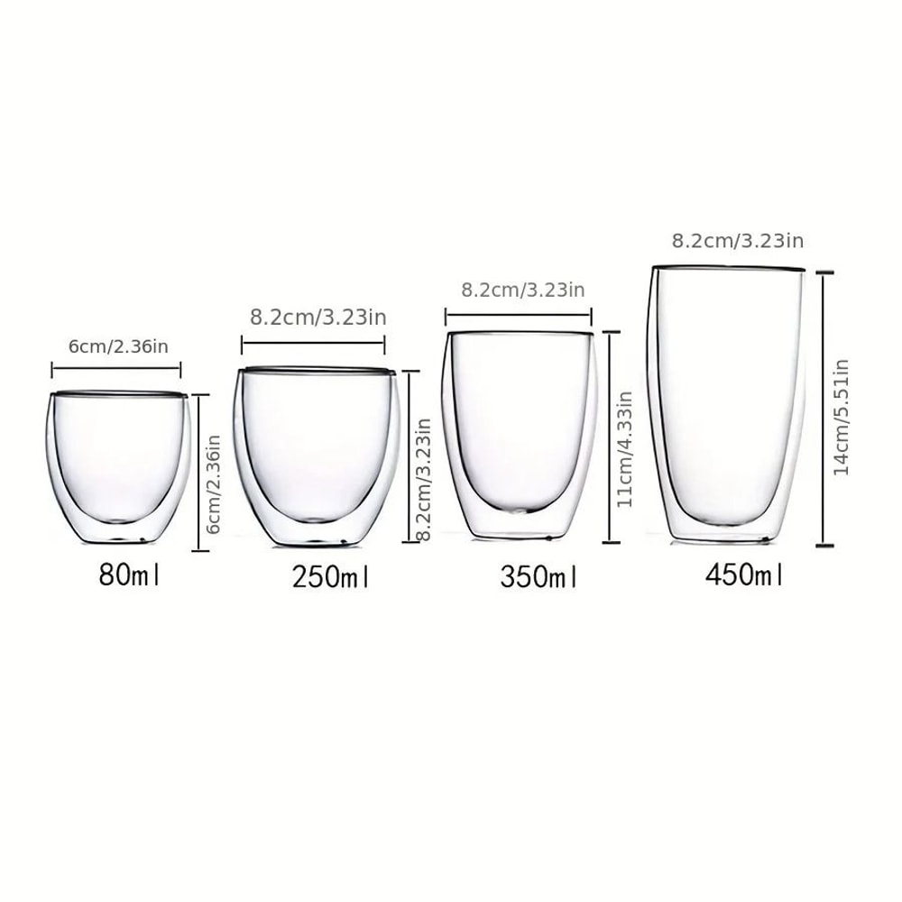 Double Wall Glass Cup Insulated Transparent Espresso Coffee And Tea Mug 7